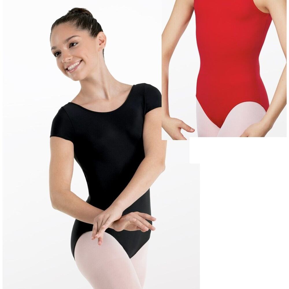 Dance Leotard Balera MT2438 Small Child Black Ballet Jazz Short Sleeve Lycra